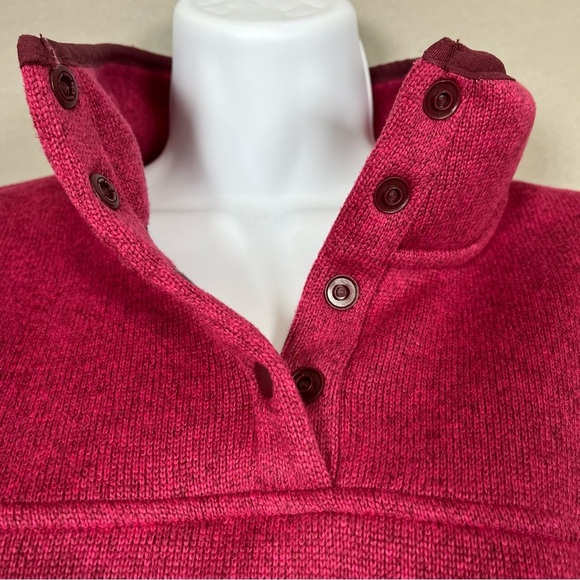 Eddie Bauer Pink Fleece Pullover Snap Neck Ling Sleeve Jacket - Picture 3 of 15
